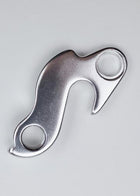 A silver Marin Bikes rear derailleur hanger