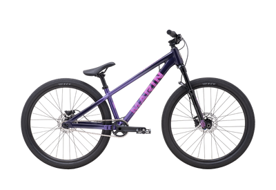 Purple bicycle on a white background