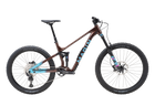 Mountain bike with a brown frame and black components on a white background