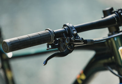 Team Marin brake lever and grip detail