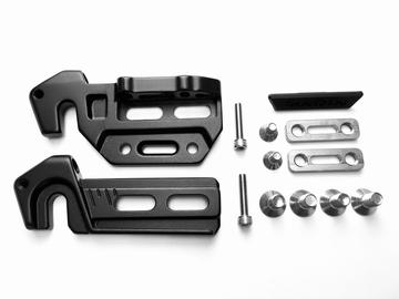 A black Marin Bikes rear wheel dropout system