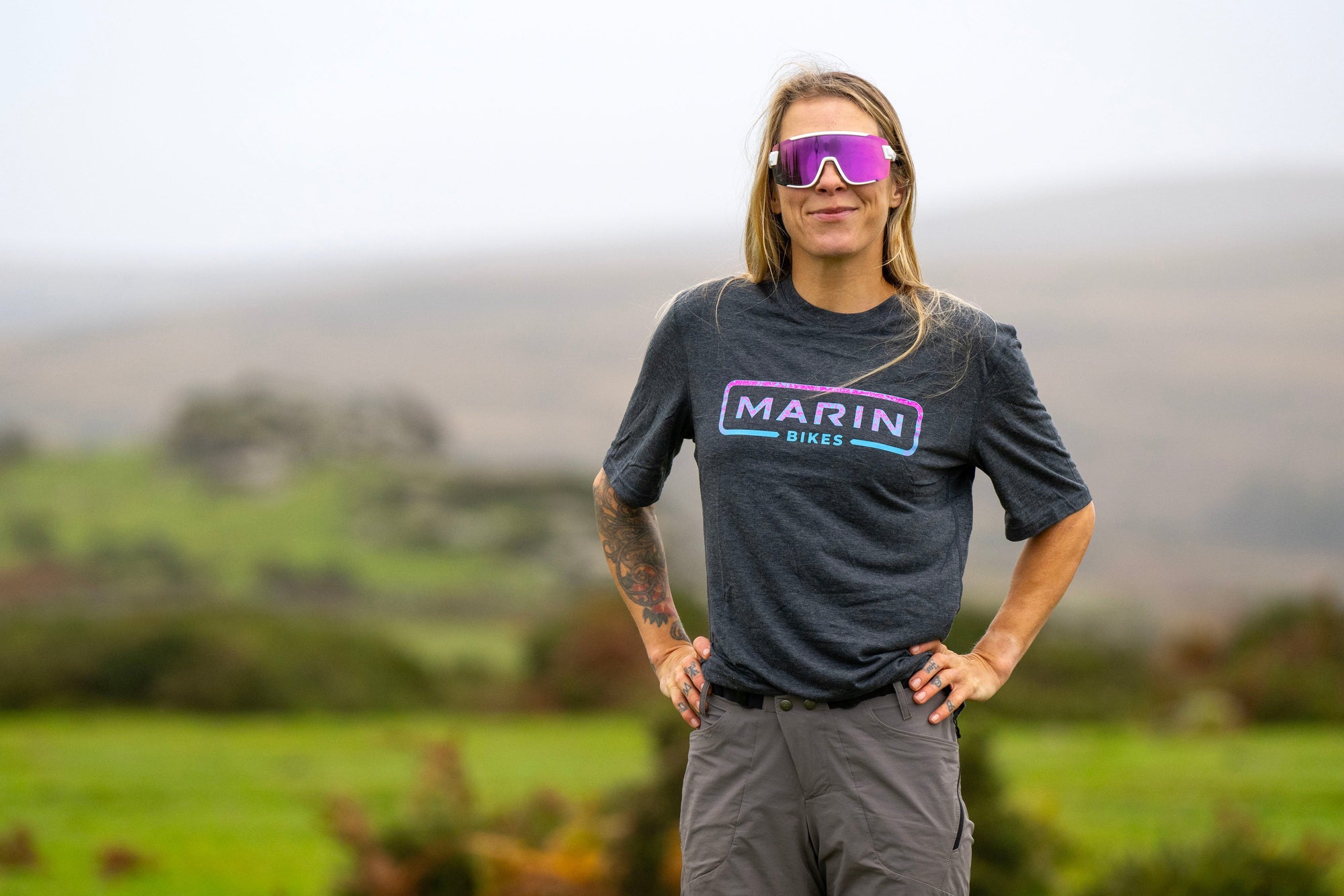 Juliet Elliott modeling the M4F tshirt