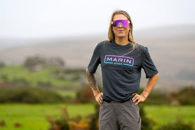 Juliet Elliott modeling the M4F tshirt