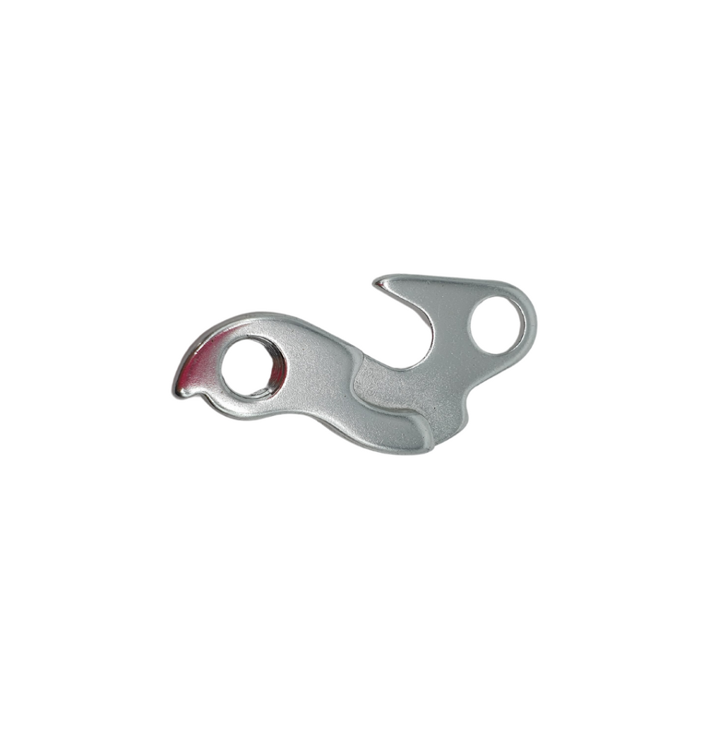 A silver Marin Bikes rear derailleur hanger