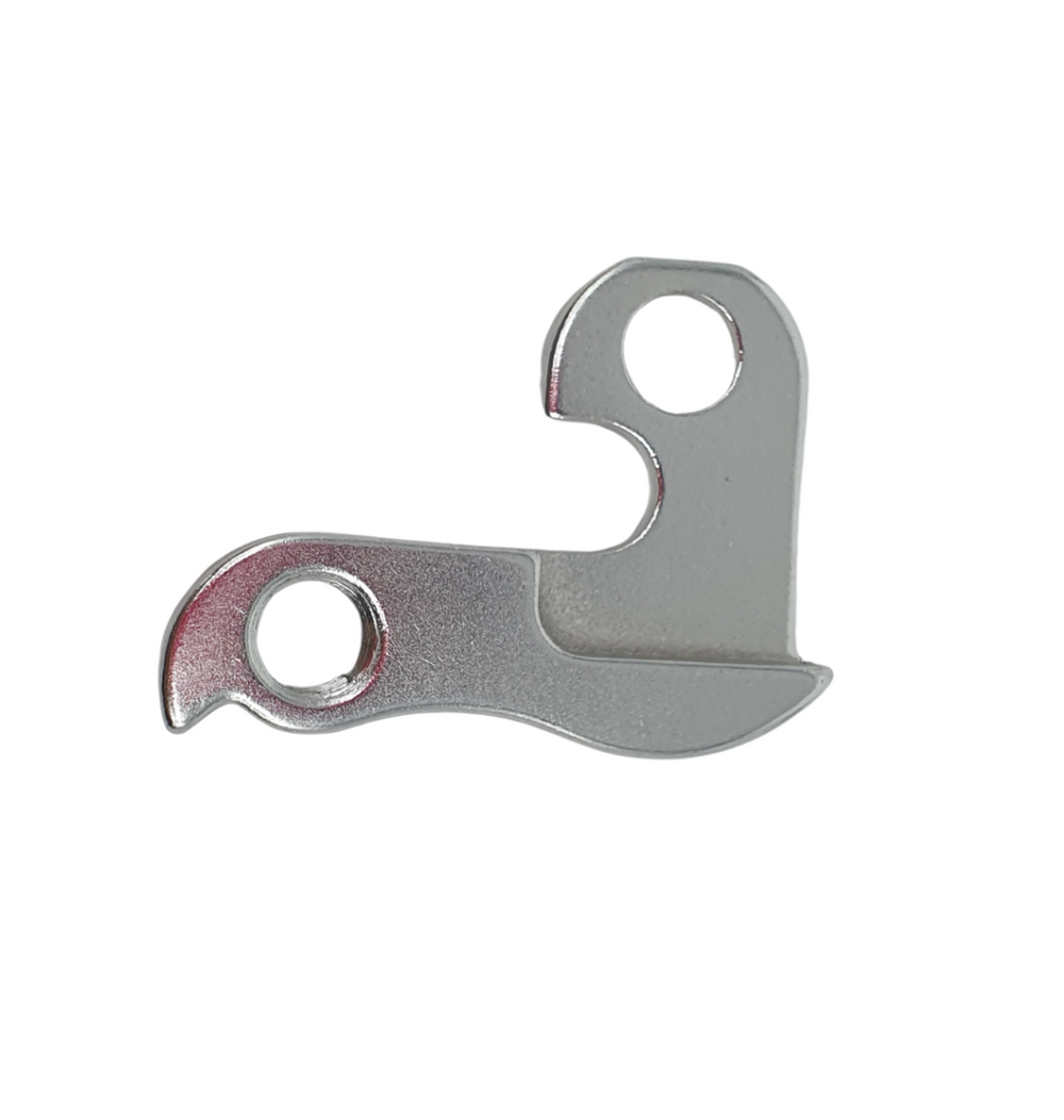 A silver Marin Bikes rear derailleur hanger