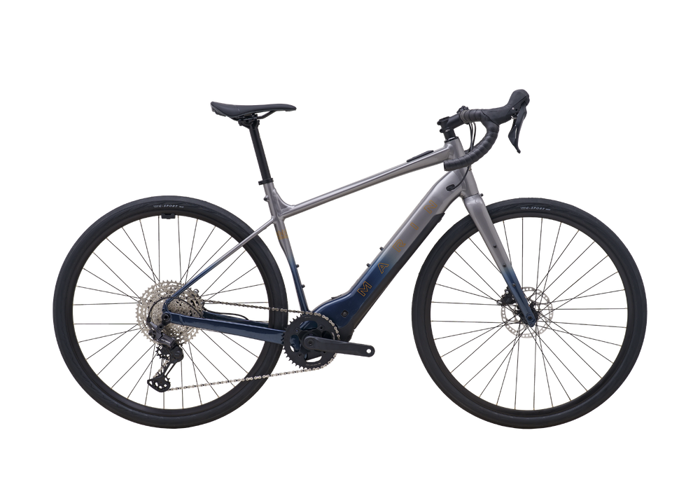 Gray electric bicycle on a white background