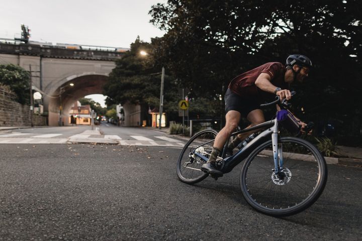Man riding on a quiet road 