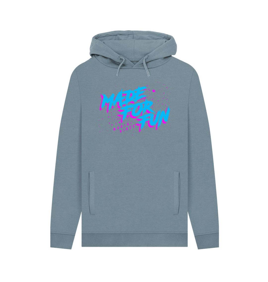 Stone Blue Printed Hoody Front