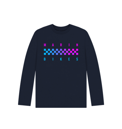 Navy Blue Printed Kids T-Shirt Front